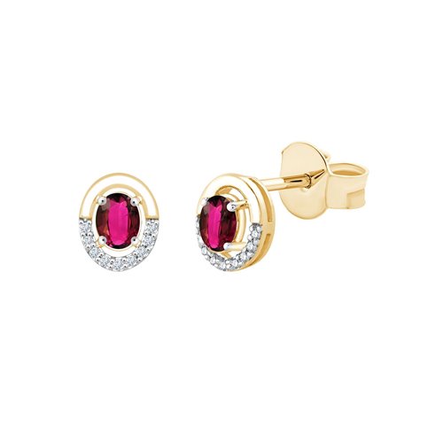 Boucles d'oreilles Leia Rubis et diamants