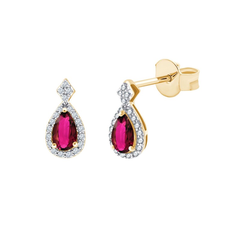 Boucles d'oreilles Shae Rubis et diamants