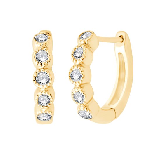 Bubble pearl hoop earrings