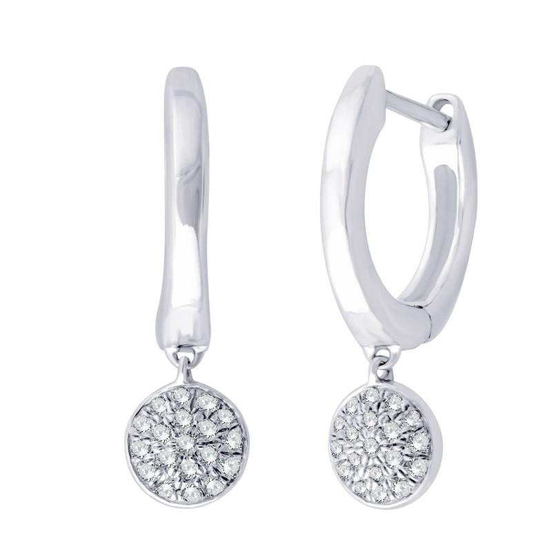 Créoles disques diamants