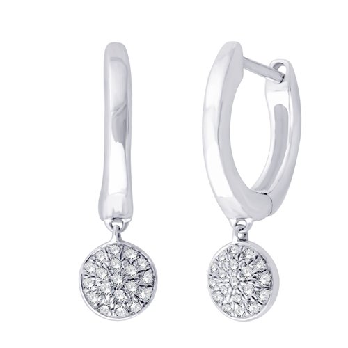 Créoles disques diamants
