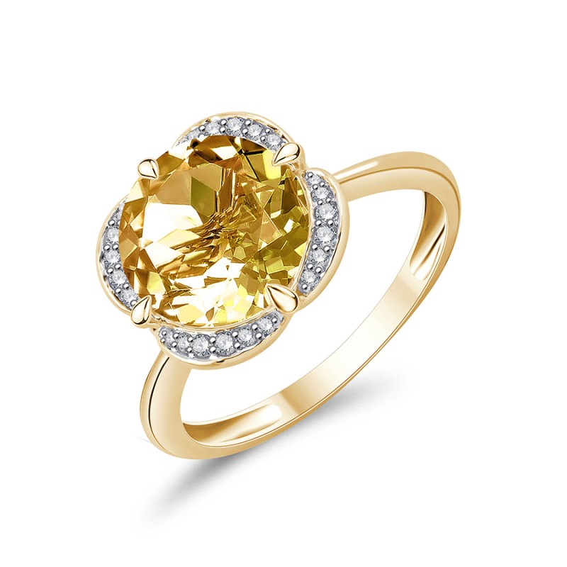 KALISTA CITRINE AND DIAMOND RING
