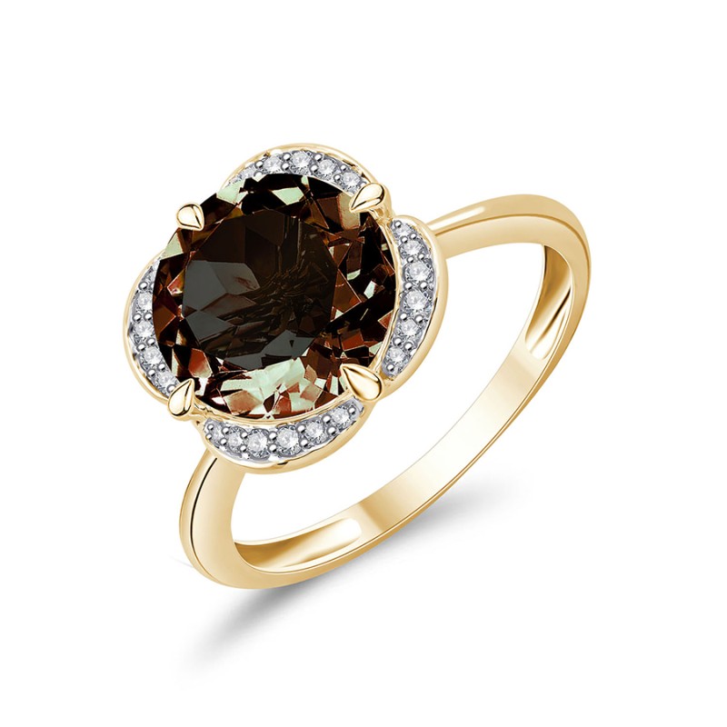 KALISTA SMOKY QUARTZ AND DIAMOND RING