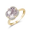 KALISTA ROSE QUARTZ AND DIAMOND RING