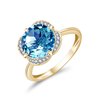 KALISTA SWISS BLUE TOPAZ AND DIAMOND RING