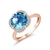 KALISTA SWISS BLUE TOPAZ AND DIAMOND RING