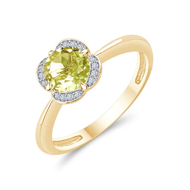 BAGUE LITTLE KALISTA QUARTZ CITRON ET DIAMANT