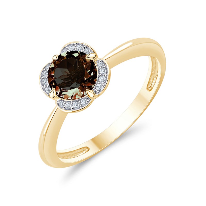 LITTLE KALISTA SMOKY QUARTZ AND DIAMOND RING