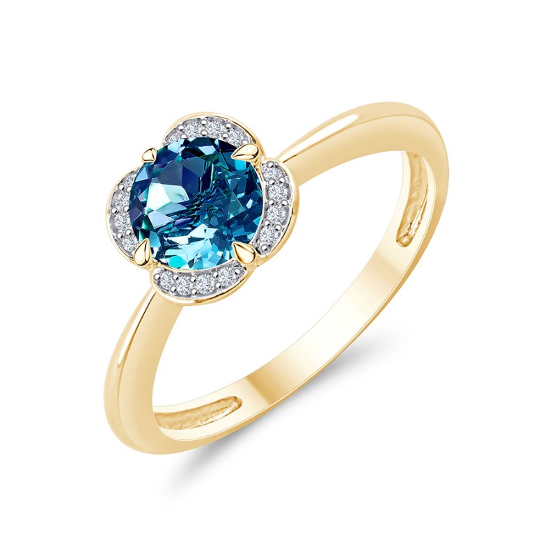 LITTLE KALISTA LONDON BLUE TOPAZ AND DIAMOND RING
