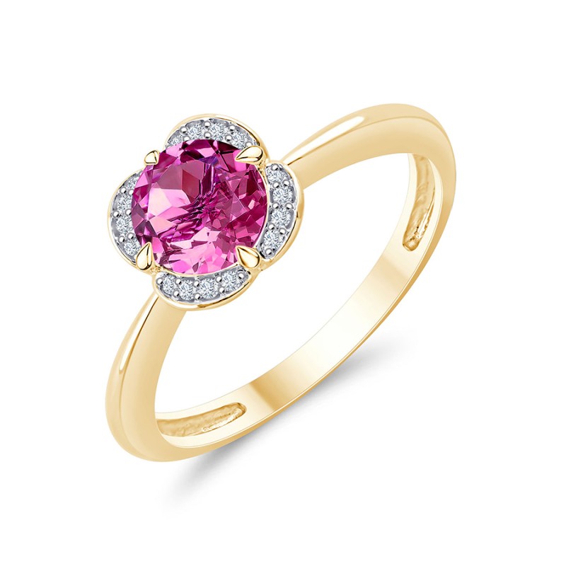 BAGUE LITTLE KALISTA TOPAZE ROSE ET DIAMANT
