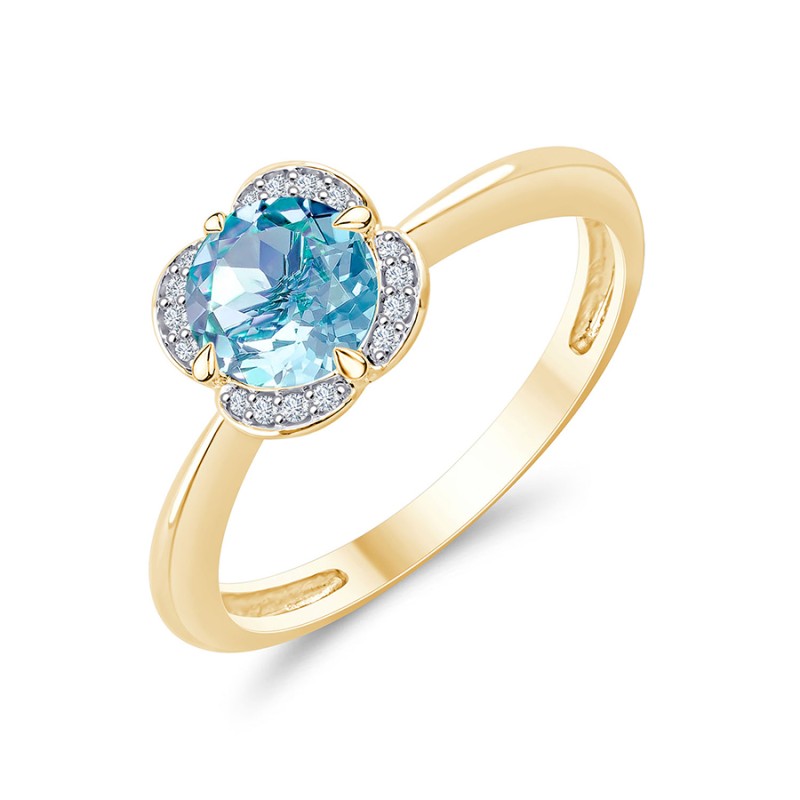 BAGUE LITTLE KALISTA TOPAZE SKY BLUE ET DIAMANT