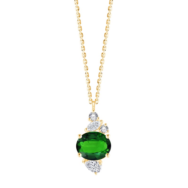 Prima oval 2 necklace - Emerald
