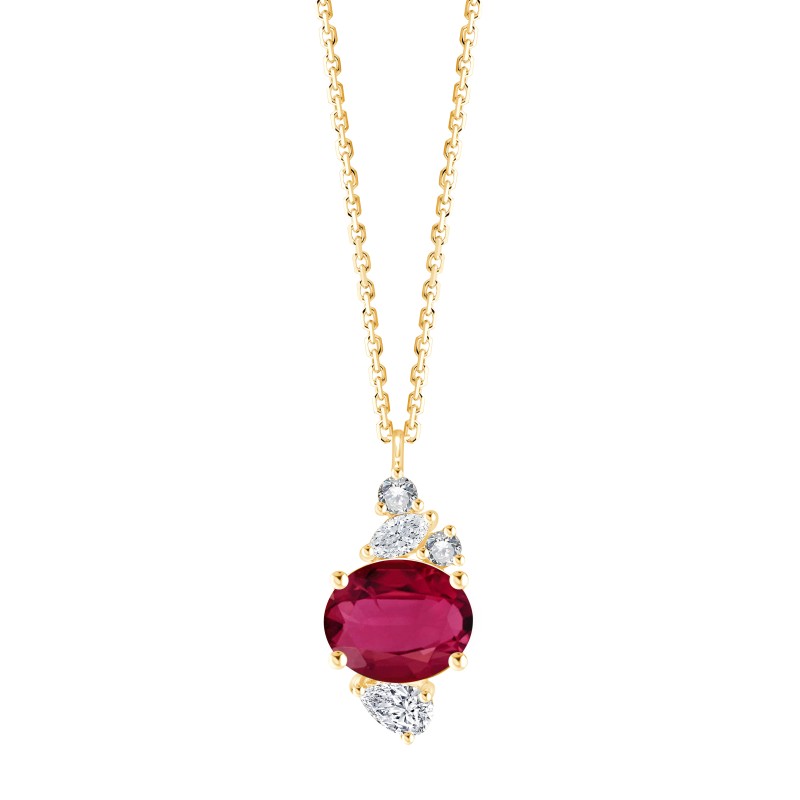 Prima oval 2 necklace - Ruby