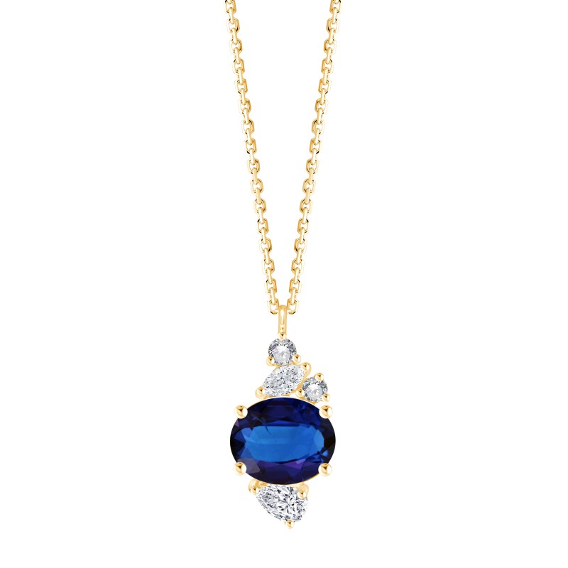 Prima oval 2 necklace - Sapphire