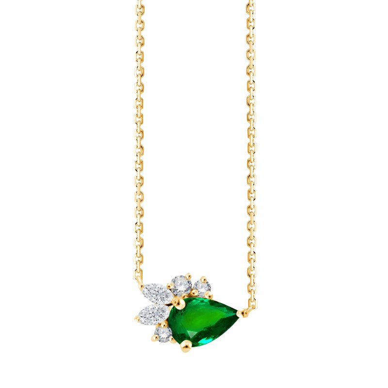 Collier Prima poire - Emeraude