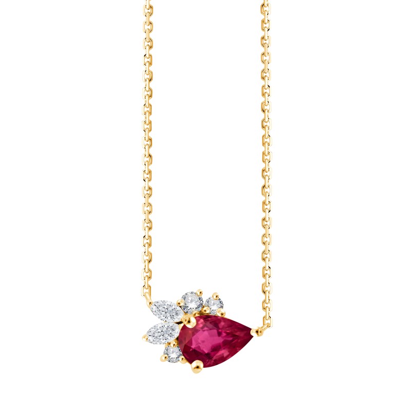 Collier Prima poire - Rubis