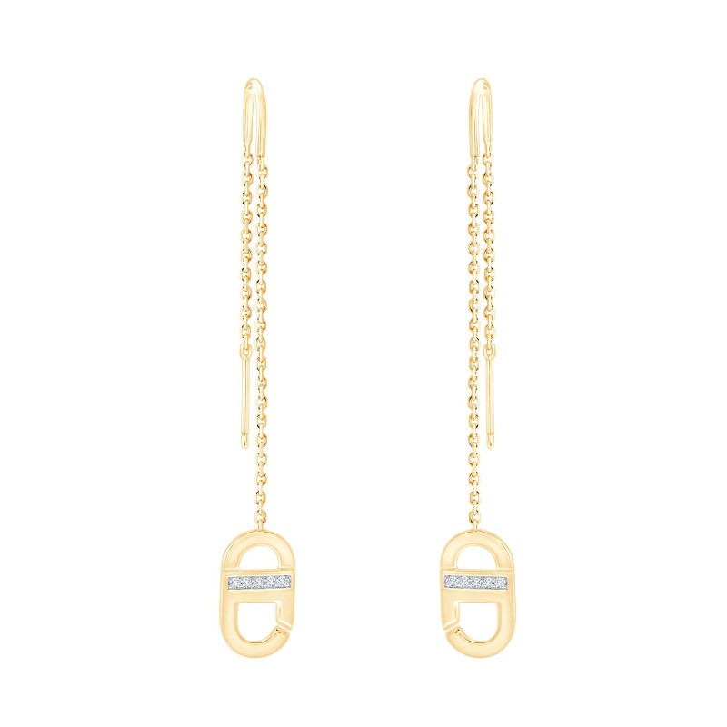 Boucles d'oreilles pendantes MD 32 petit modèle barre diamants