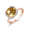 BAGUE KALISTA  QUARTZ CHAMPAGNE ET DIAMANT