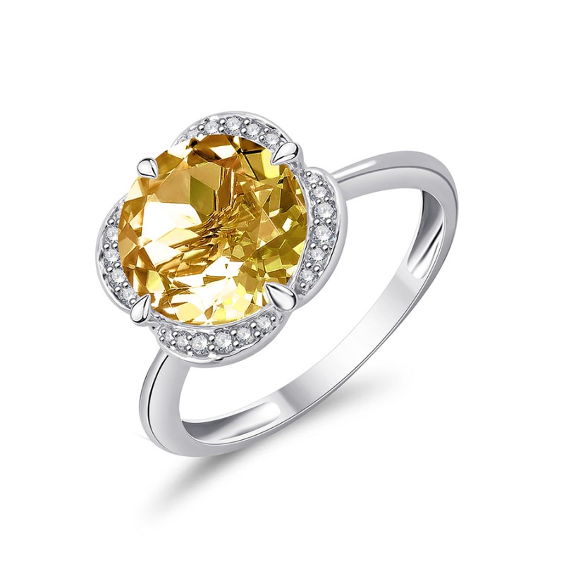 KALISTA CITRINE AND DIAMOND RING