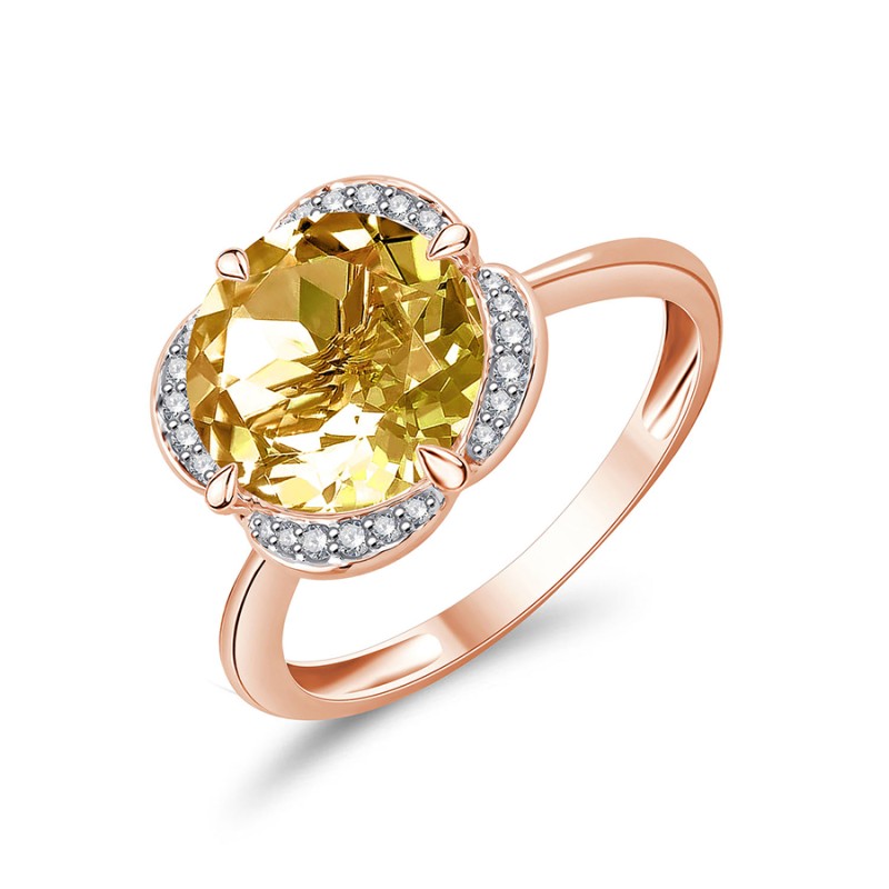 KALISTA CITRINE AND DIAMOND RING