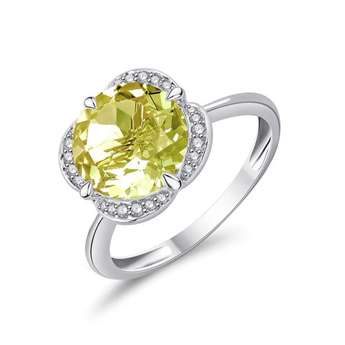 KALISTA LEMON QUARTZ AND DIAMOND RING