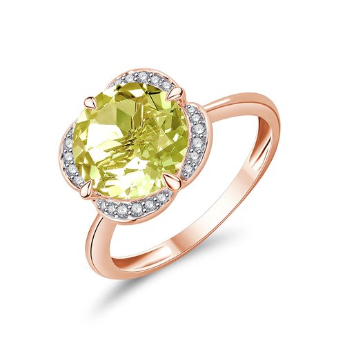 KALISTA LEMON QUARTZ AND DIAMOND RING