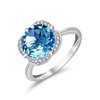 KALISTA SWISS BLUE TOPAZ AND DIAMOND RING
