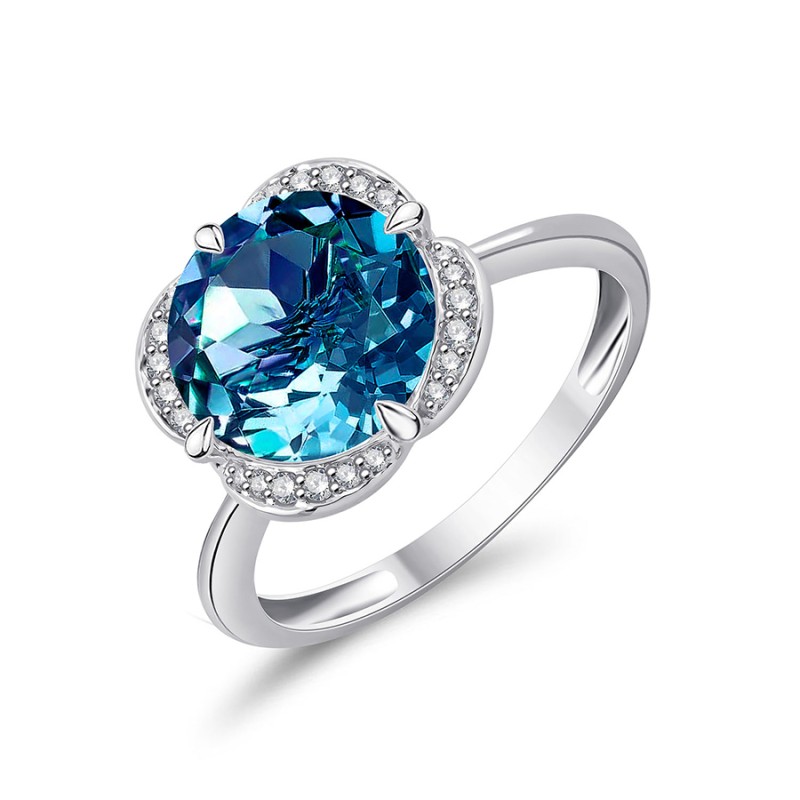 KALISTA LONDON BLUE TOPAZ AND DIAMOND RING