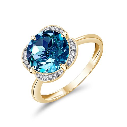 KALISTA LONDON BLUE TOPAZ AND DIAMOND RING