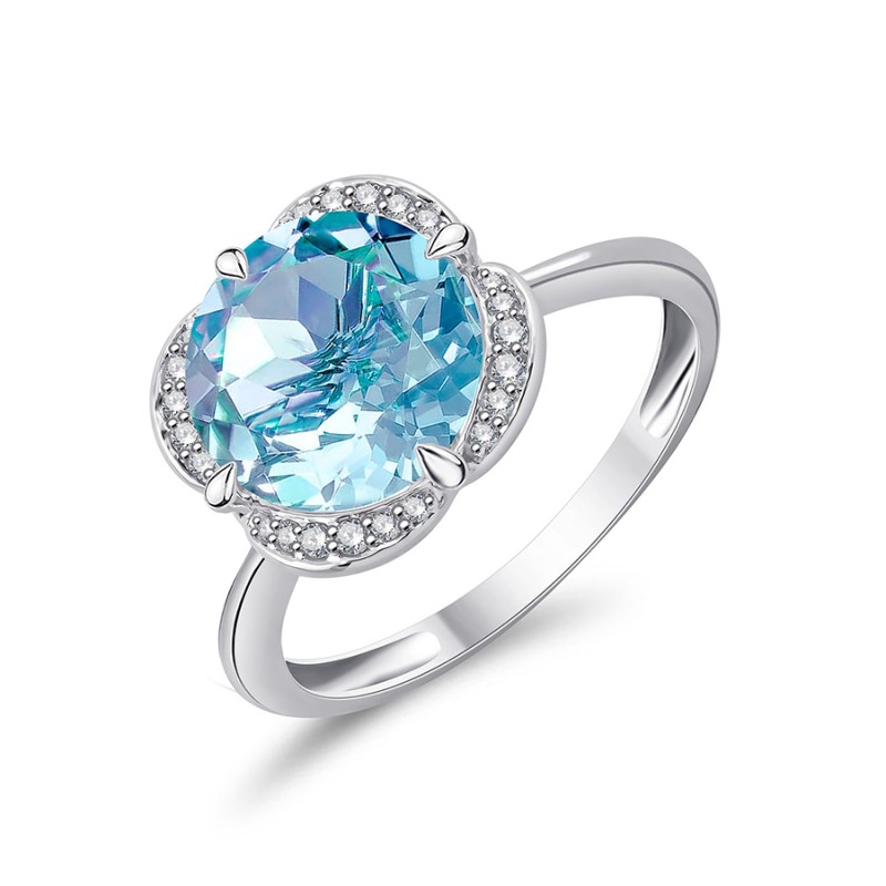 KALISTA SKY BLUE TOPAZ AND DIAMOND RING