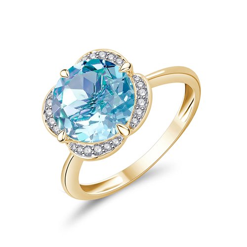 KALISTA SKY BLUE TOPAZ AND DIAMOND RING
