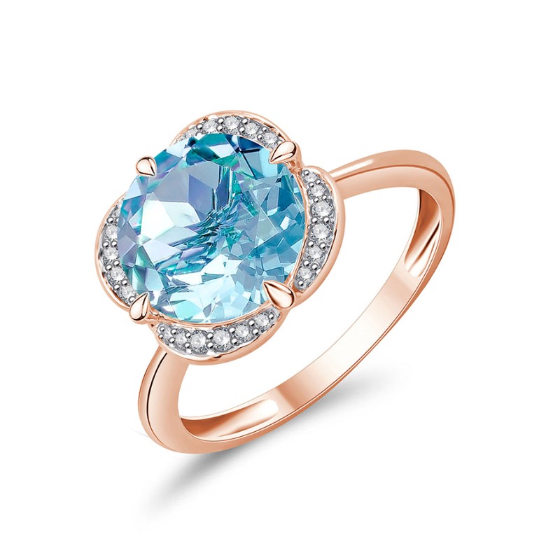 KALISTA SKY BLUE TOPAZ AND DIAMOND RING