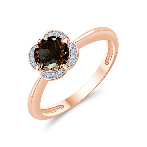 LITTLE KALISTA SMOKY QUARTZ AND DIAMOND RING