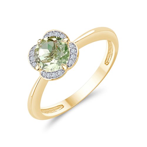 BAGUE LITTLE KALISTA AMETHYSTE VERTE ET DIAMANT