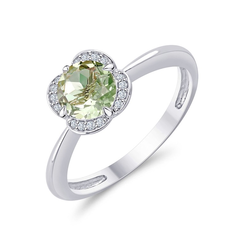 LITTLE KALISTA GREEN AMETHYST AND DIAMOND RING