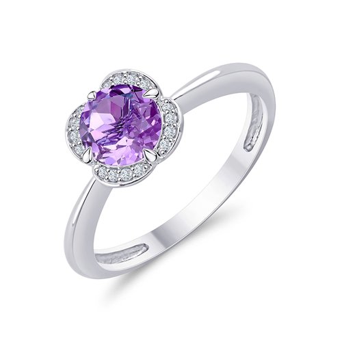 LITTLE KALISTA AMETHYST AND DIAMOND RING