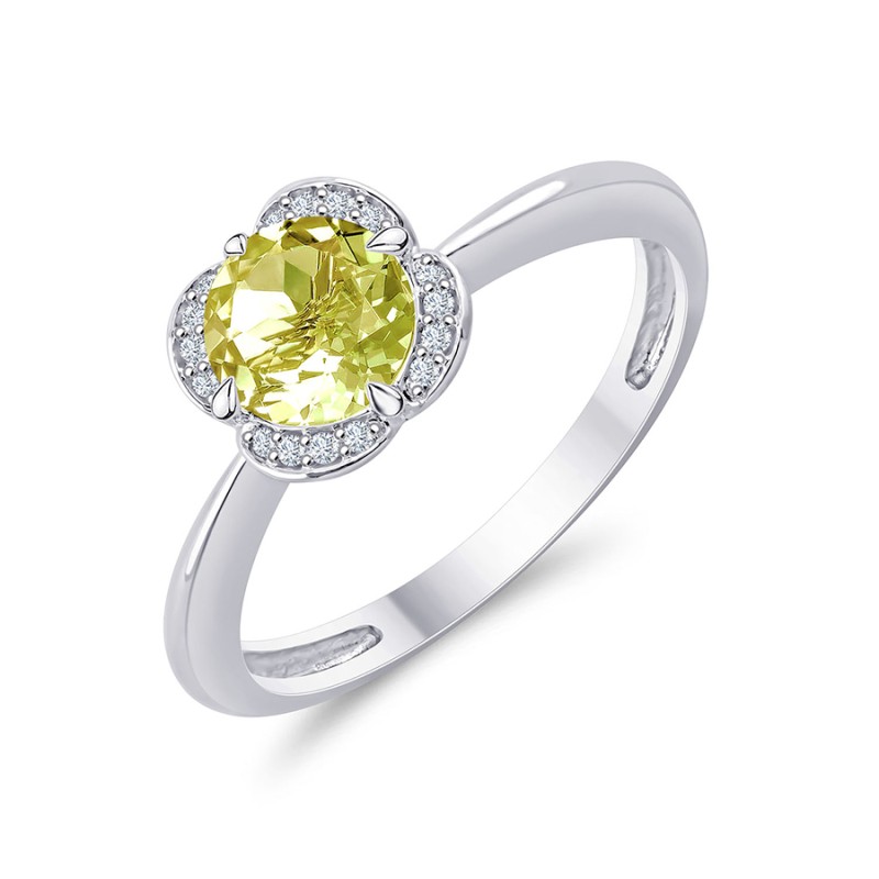 LITTLE KALISTA LEMON QUARTZ AND DIAMOND RING
