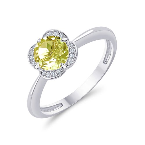 LITTLE KALISTA LEMON QUARTZ AND DIAMOND RING