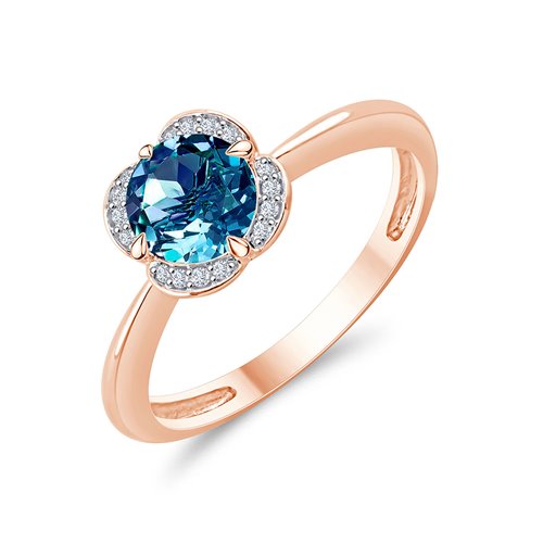 BAGUE LITTLE KALISTA TOPAZE BLUE LONDON ET DIAMANT