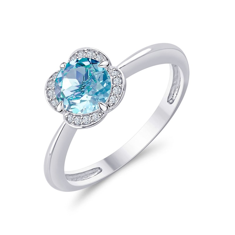 LITTLE KALISTA SKY BLUE TOPAZ AND DIAMOND RING