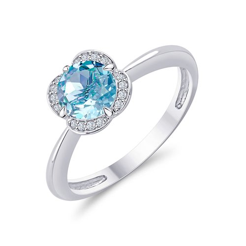 BAGUE LITTLE KALISTA TOPAZE SKY BLUE ET DIAMANT