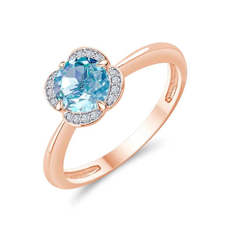 LITTLE KALISTA SKY BLUE TOPAZ AND DIAMOND RING