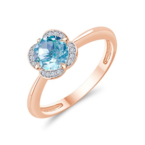BAGUE LITTLE KALISTA TOPAZE SKY BLUE ET DIAMANT