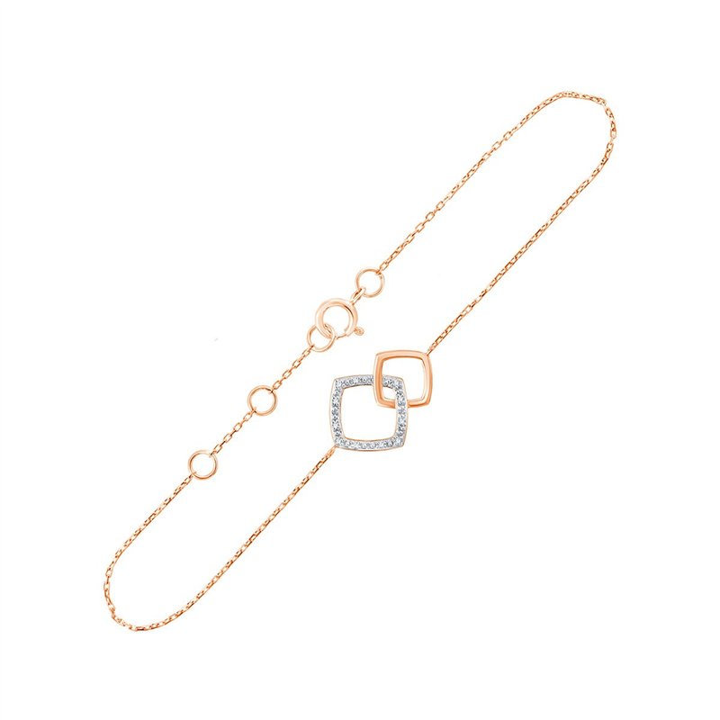 Bracelet toi et moi diamant en or 18 carats