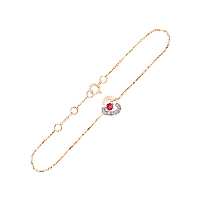Bracelet rubis et diamant en or 18 carats