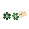 Boucles d'oreilles émeraude et diamant en or 18 carats