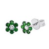 Boucles d'oreilles émeraude et diamant en or 18 carats
