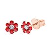 Boucles d'oreilles rubis et diamant en or 18 carats