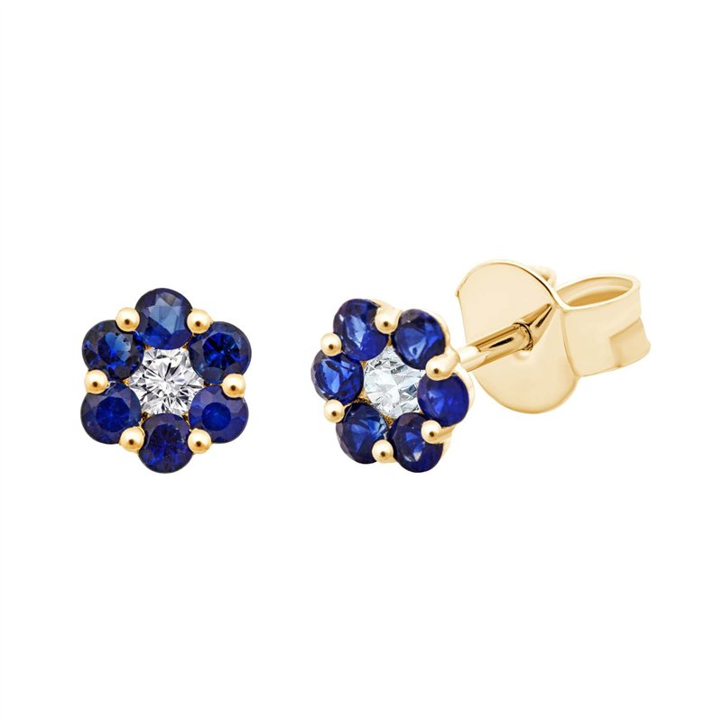 Boucles d'oreilles saphir et diamant en or 18 carats