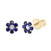Boucles d'oreilles saphir et diamant en or 18 carats